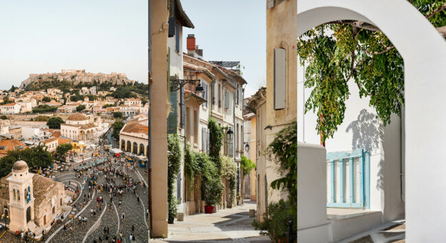 Athens hotspot travel location old building and houses tourists square