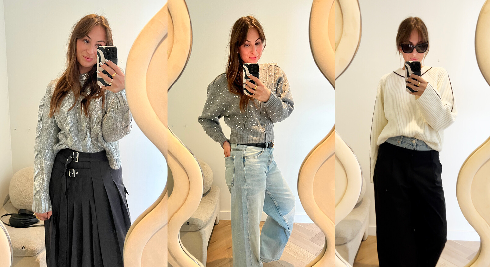 Lilian verschillende kleding outfits selfie in de spiegel