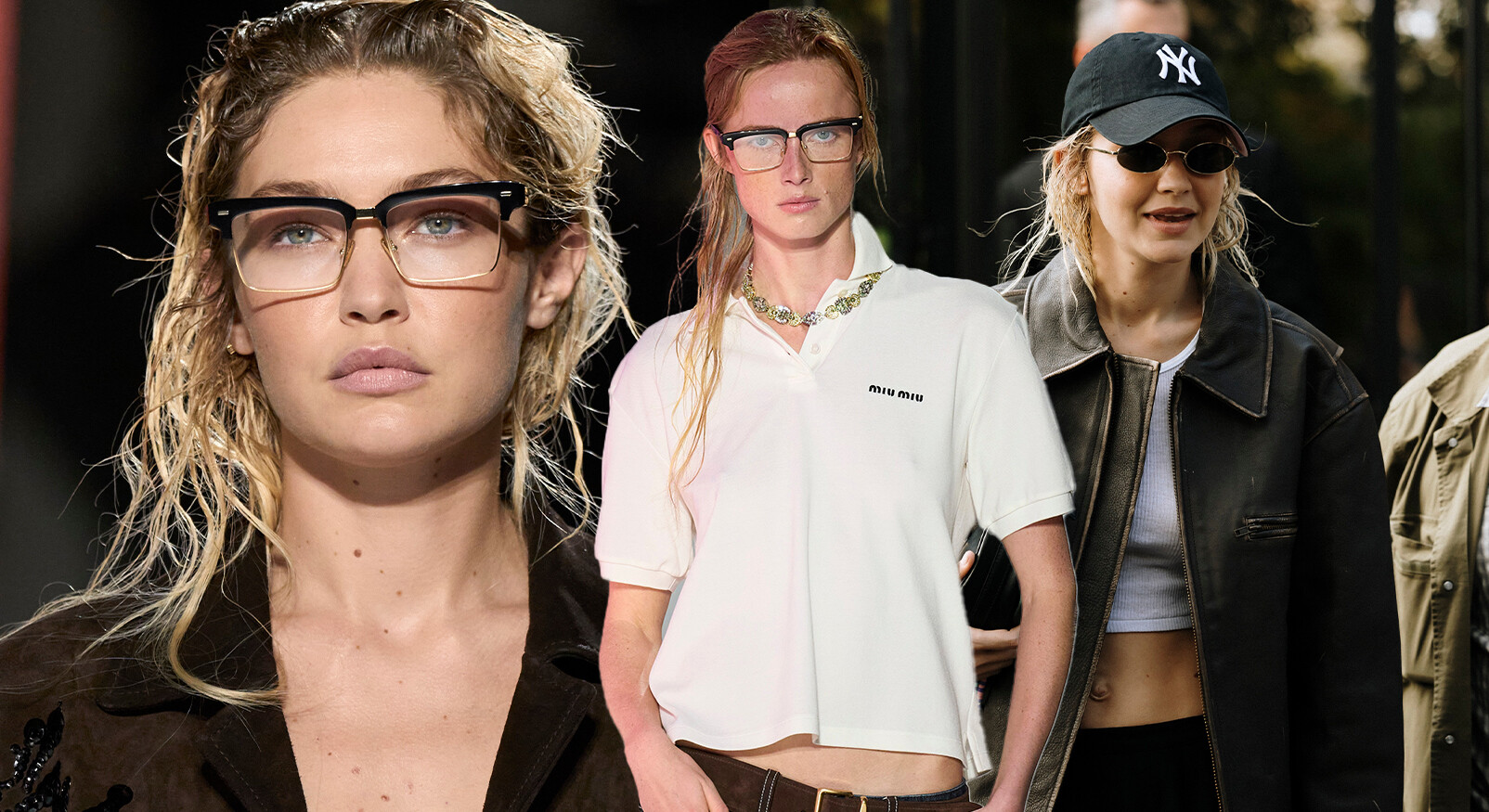 Bizarre: the Depressed hair trend Gigi Hadid MiuMiu collection catwalk sunglasses models