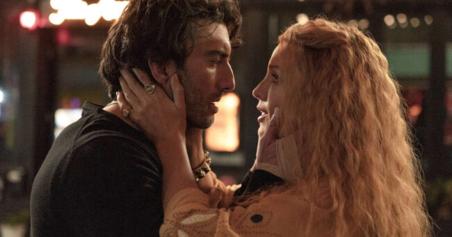 man and woman looking at each other in love kissing netflix scene