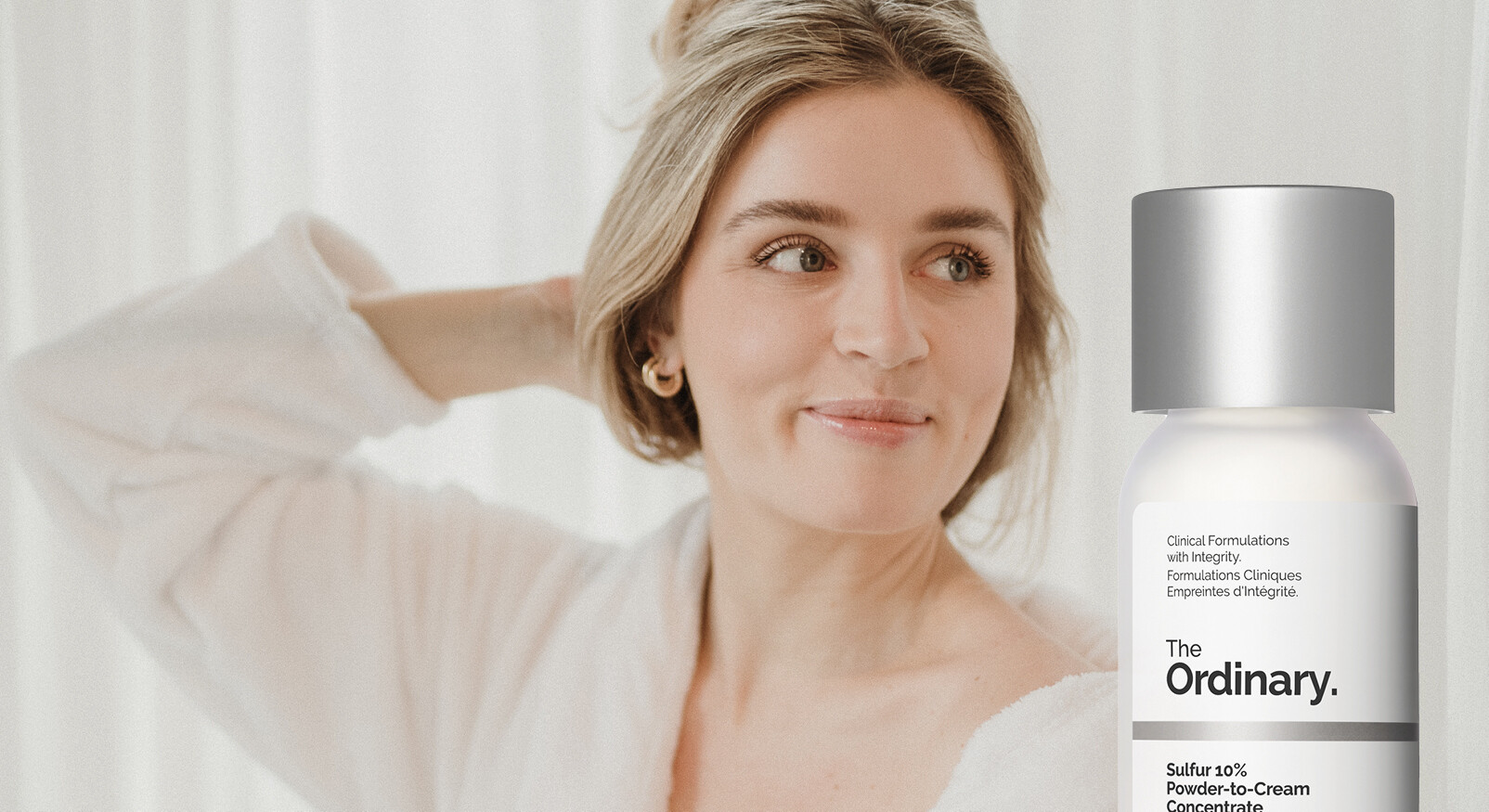 lotte van scherpenzeel lachend the ordinary Sulfur 10% Sulfur 10% Powder-to-Cream Concentrate