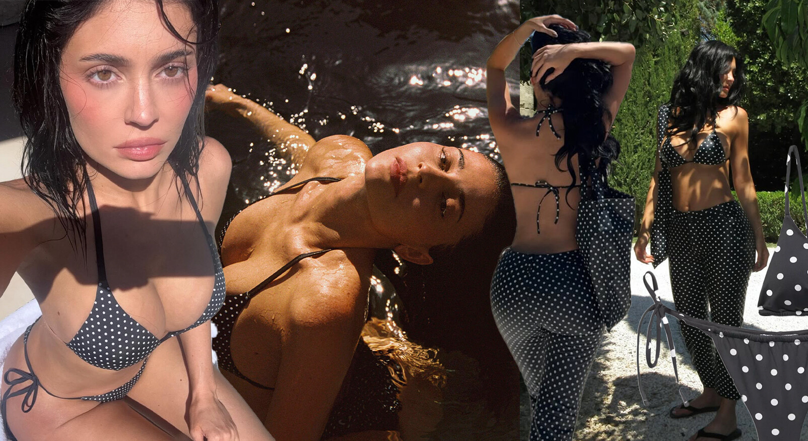 Kylie Jenner dolka dots bikini broek kleding zomers lichaam naakt