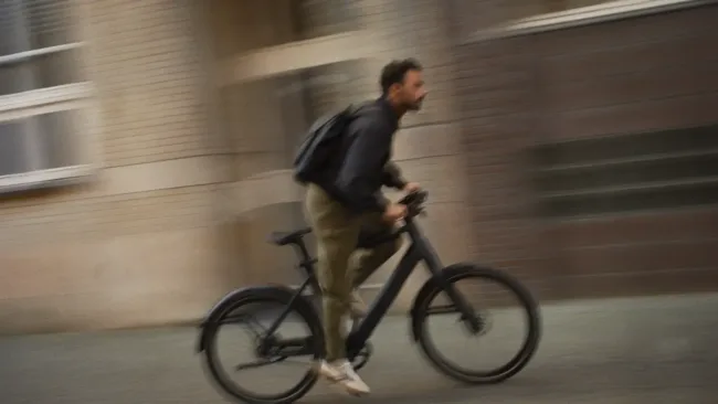 man on a gazelle bike