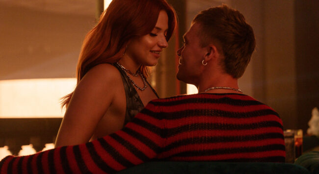 man and woman look at each other in love