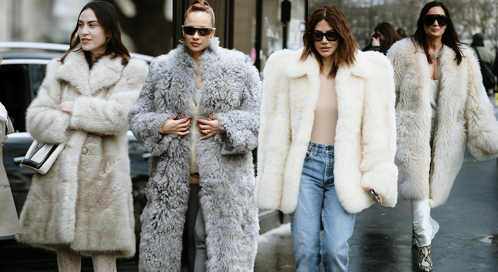 With a winter white oversized fake fur coat, you immediately score a 10/10