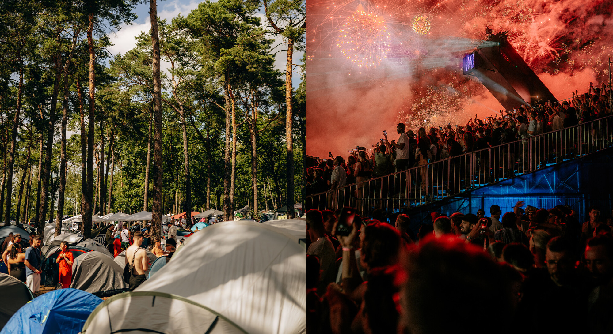 Festival beelden in van mensen die feesten