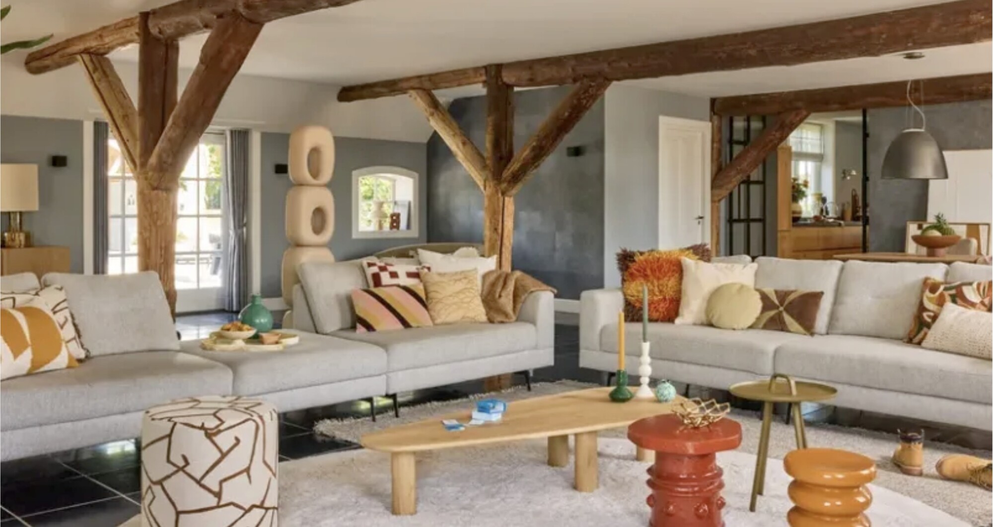 Cozy living room with sofa and coffee table