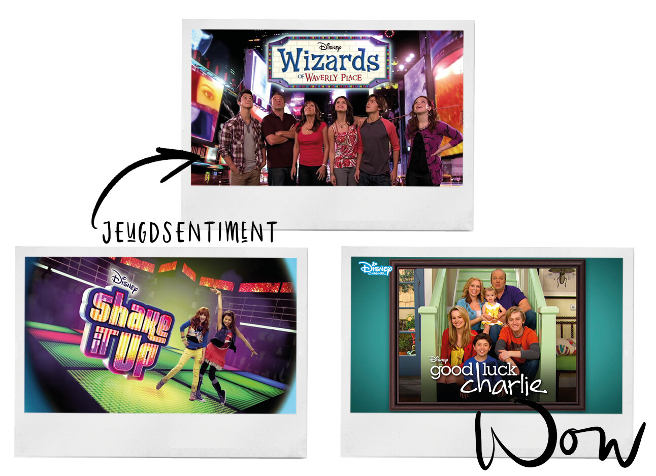 disnet channel series, shake it up, wizard of waverly place en good luck charlie