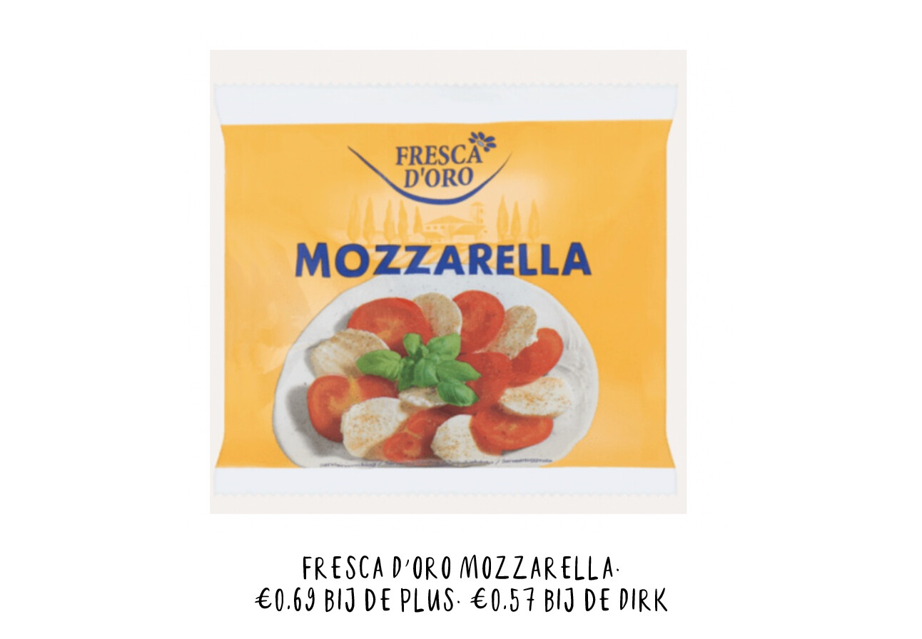 verschillende mozzarella's in verpakkingen