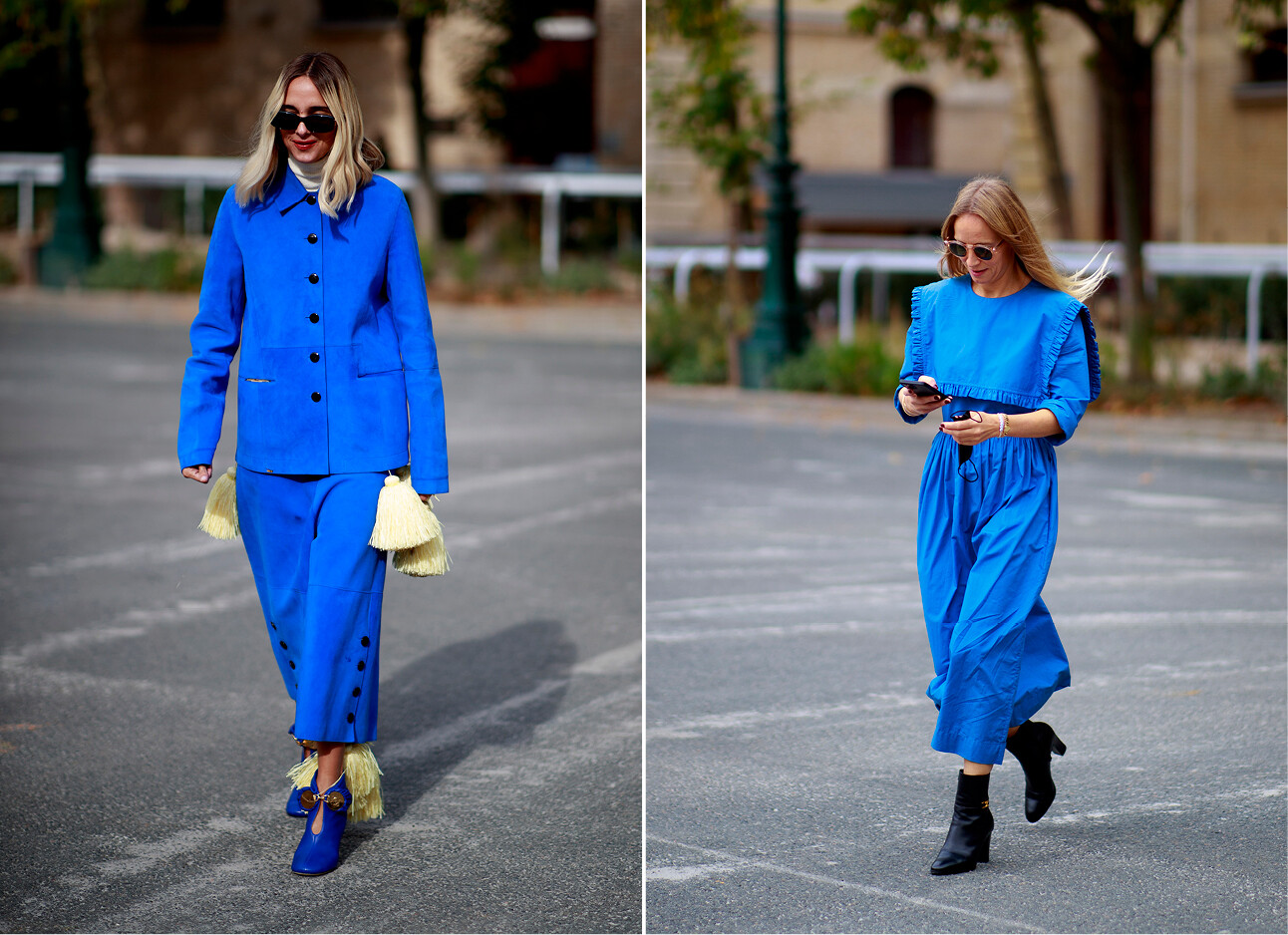Modemeisjes in trendkleur knalblauw