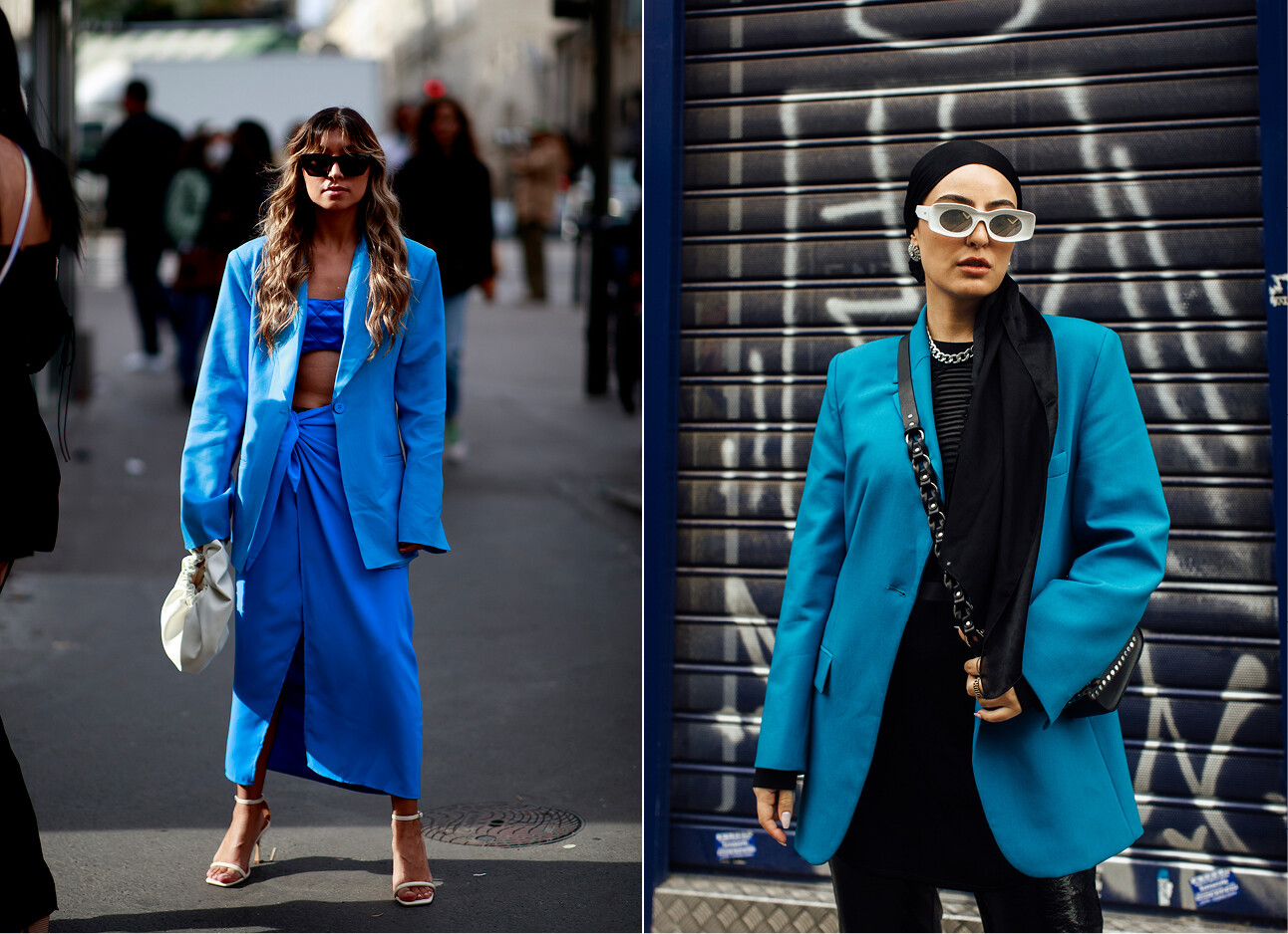 Modemeisjes in trendkleur knalblauw