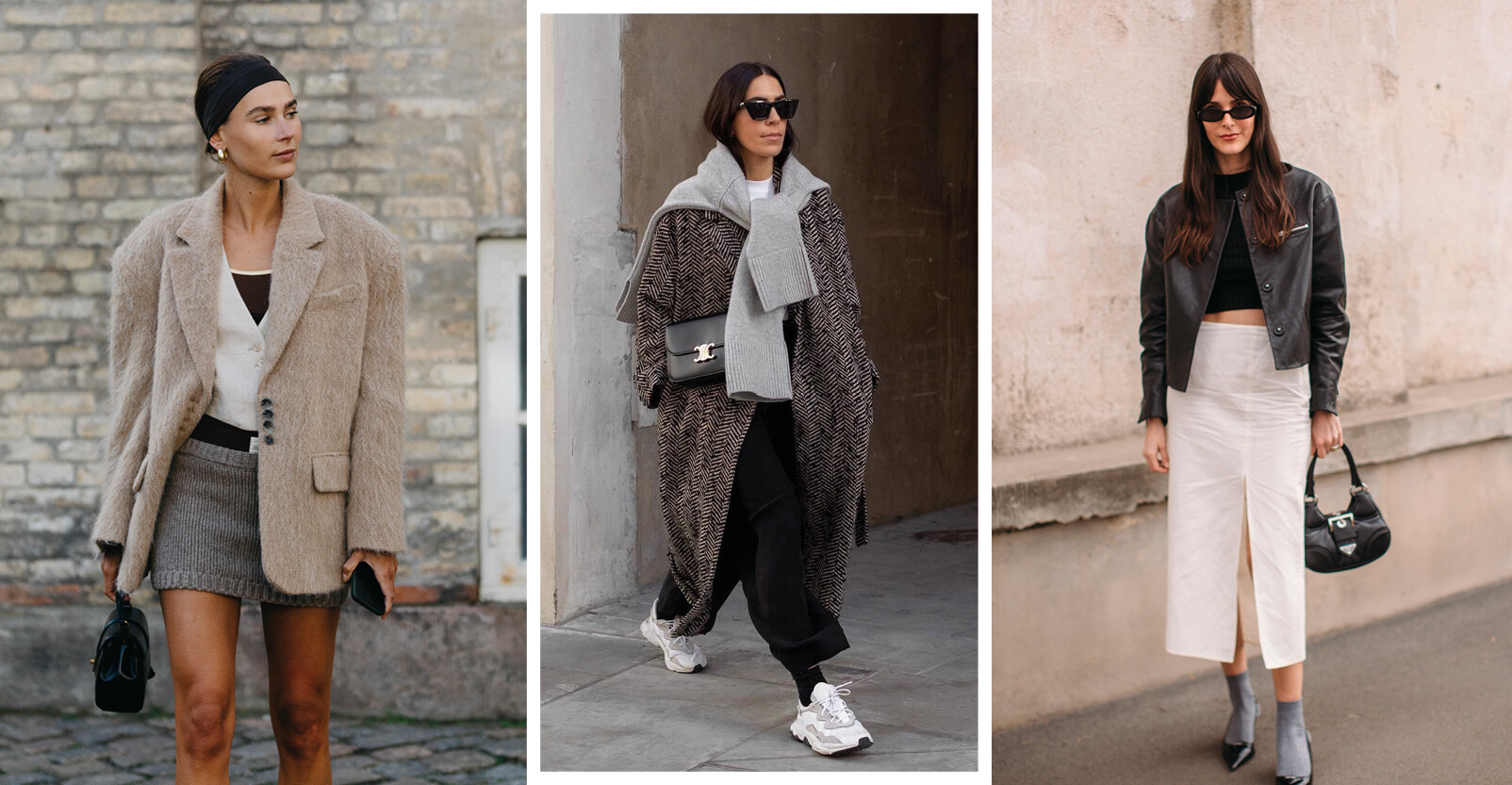 fashion trends streetwear rok jasje colbert trui sweater vrouwen op straat