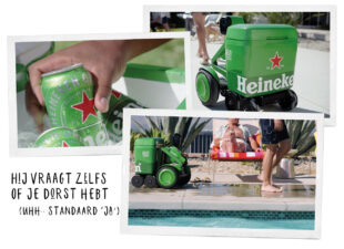 Briljant: deze bierkoeler van Heineken achtervolgt je overal