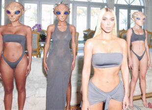 Kim Kardashian gebruikt aliens voor lancering Skims collectie