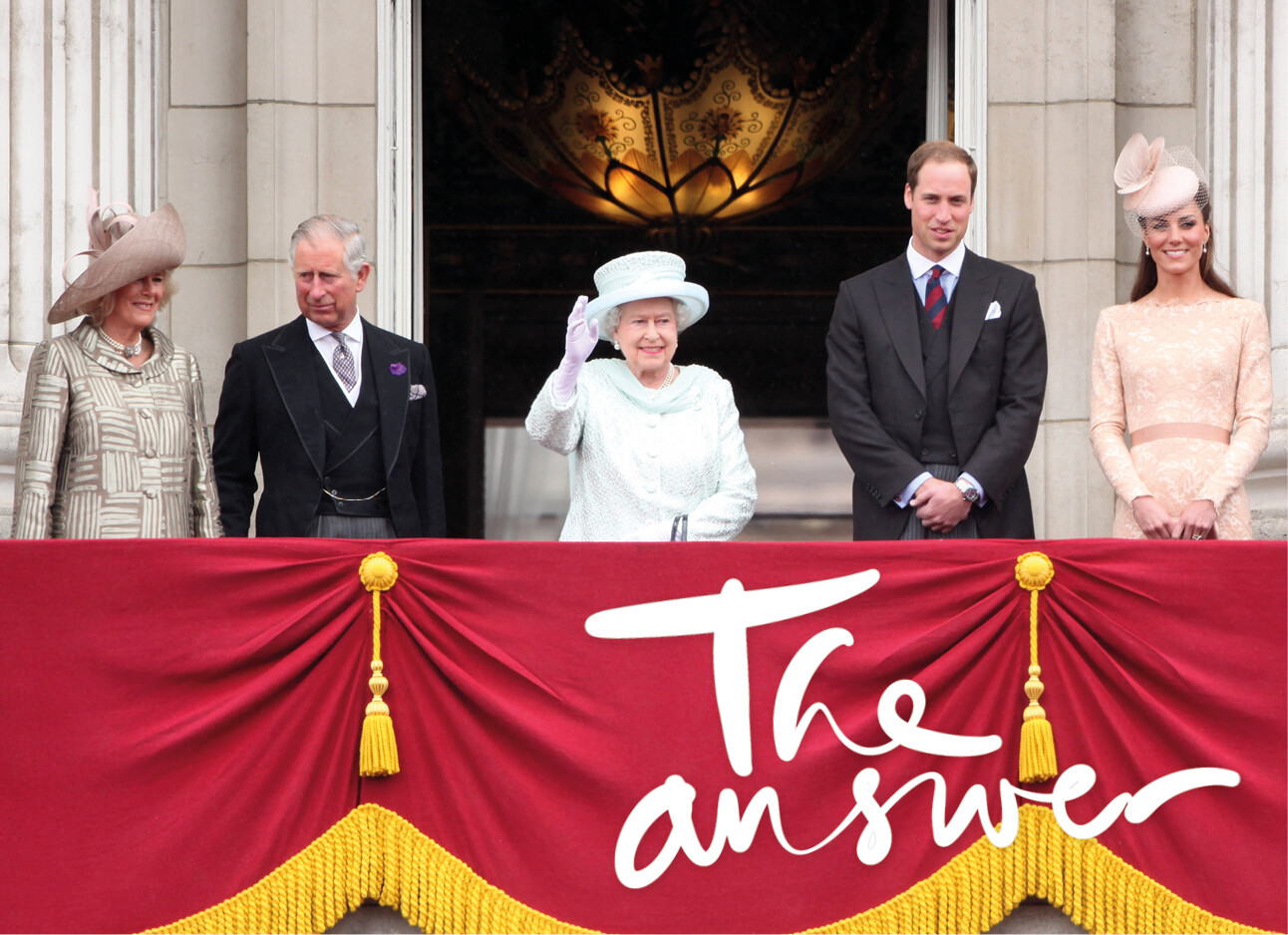 royal family op de balustrade