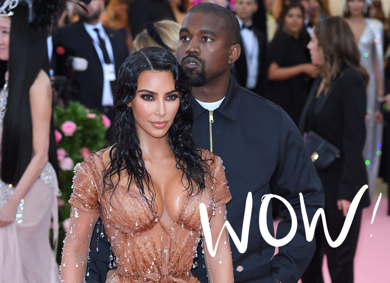 kim en kanye west op het met gala