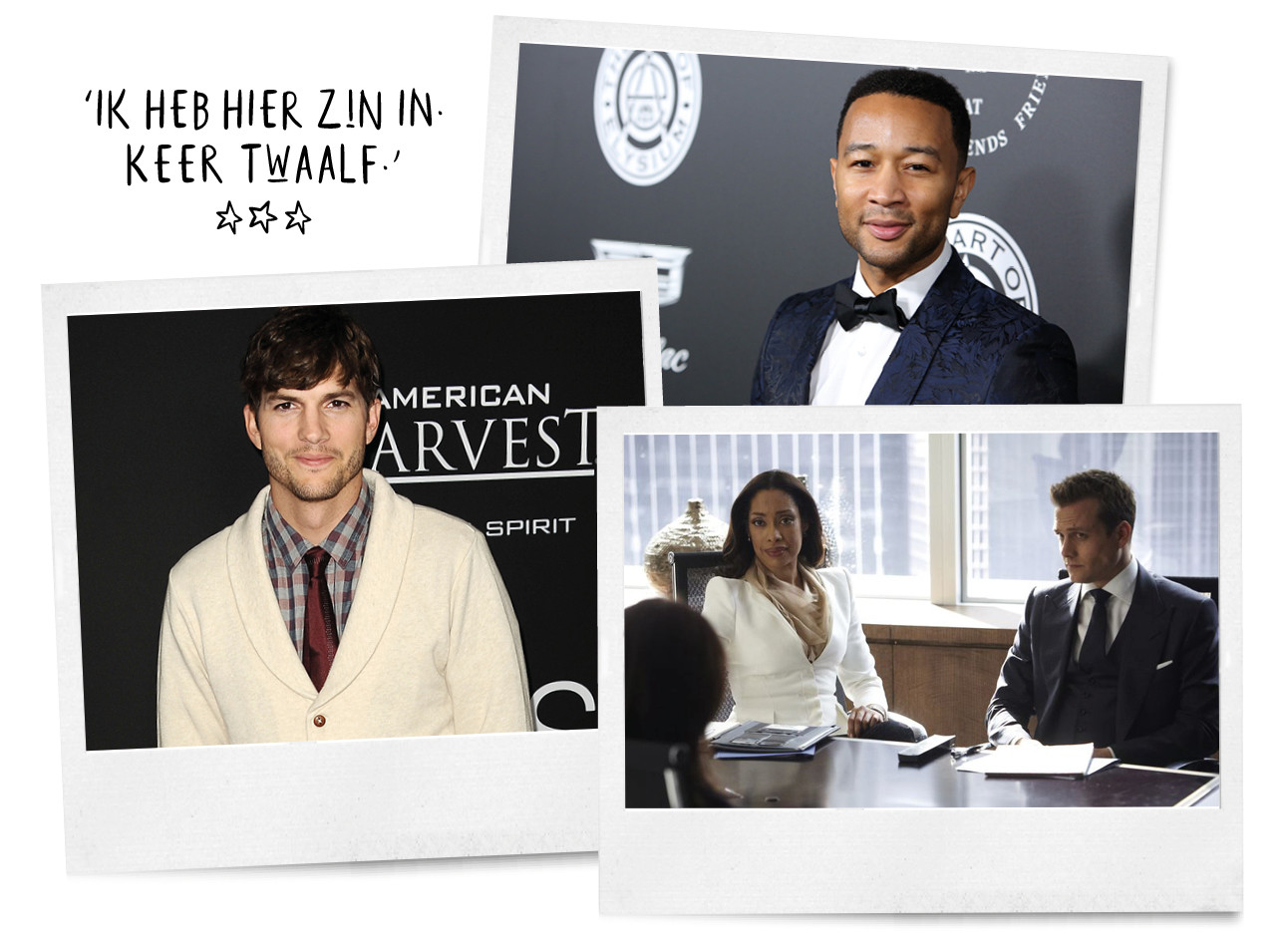 Ashton Kutcher, John Legend en Suits