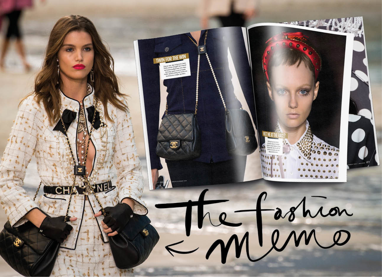 the fashion memo, dubbele chanel tas van de runway spring/summer 2019, magazine