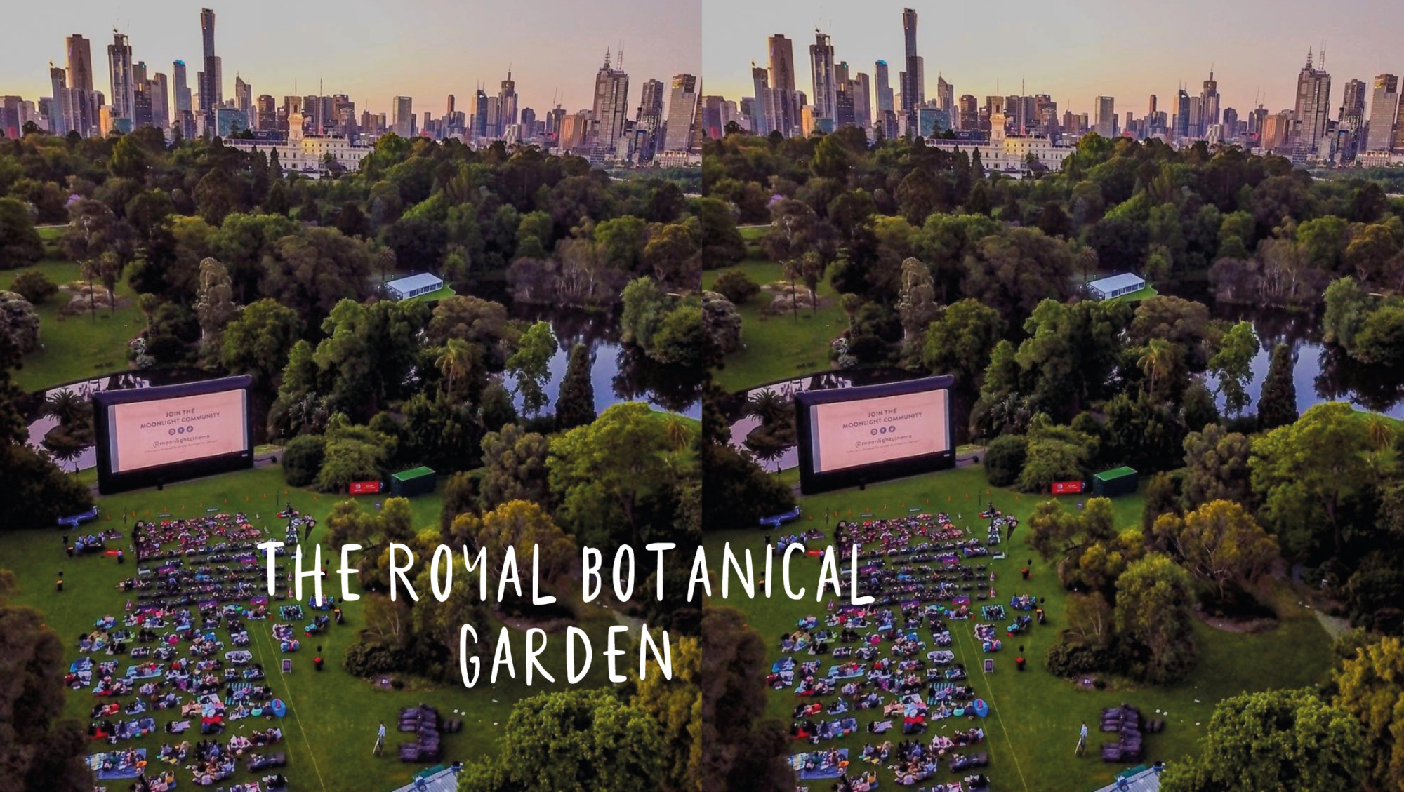 royal botanical garden met moonlight cinema in melbourne australia