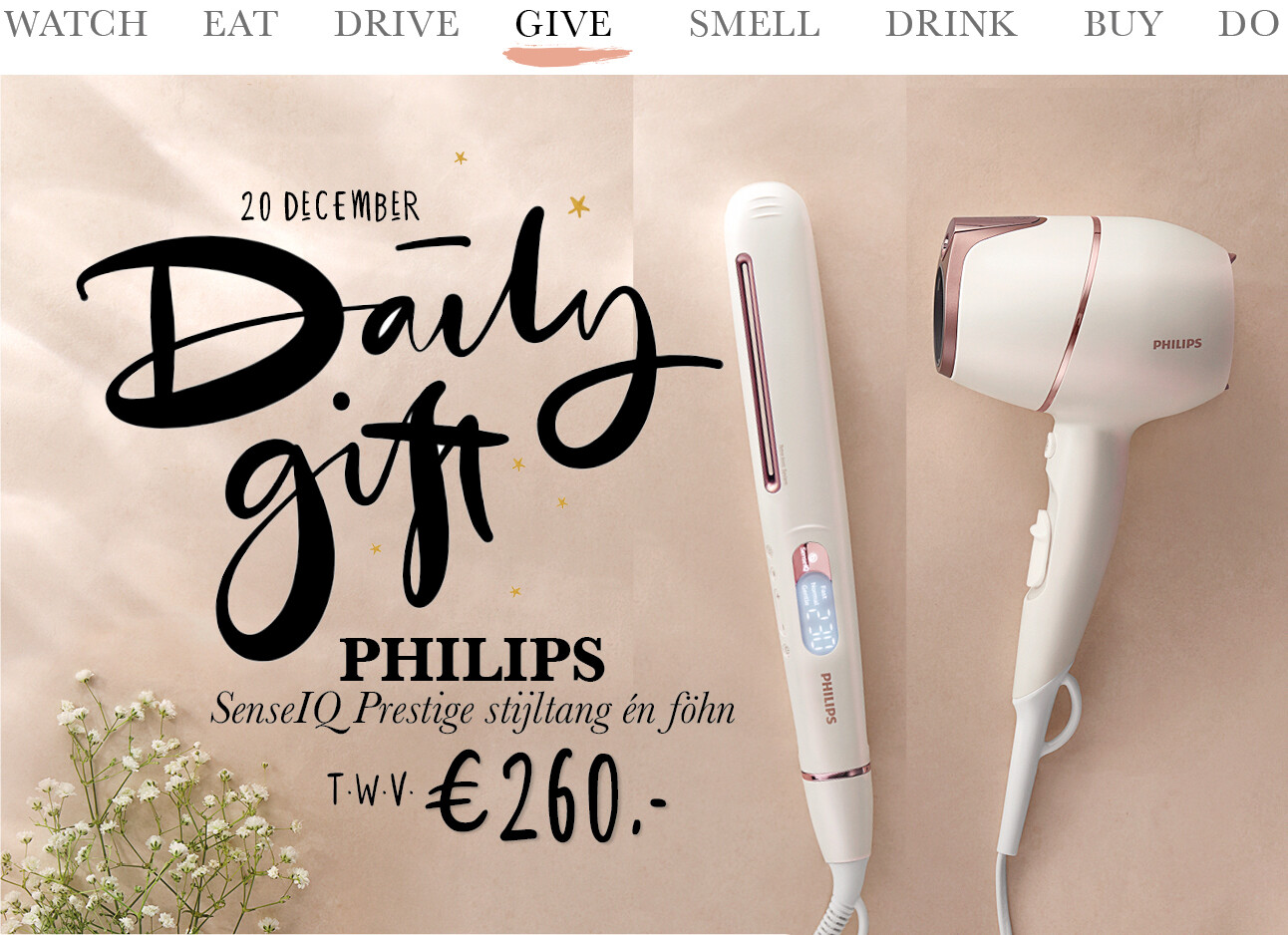 Today we give: Een Philips SenseIQ Prestige stijltang én föhn