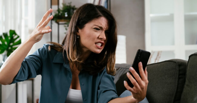 woman irritated angry fb
