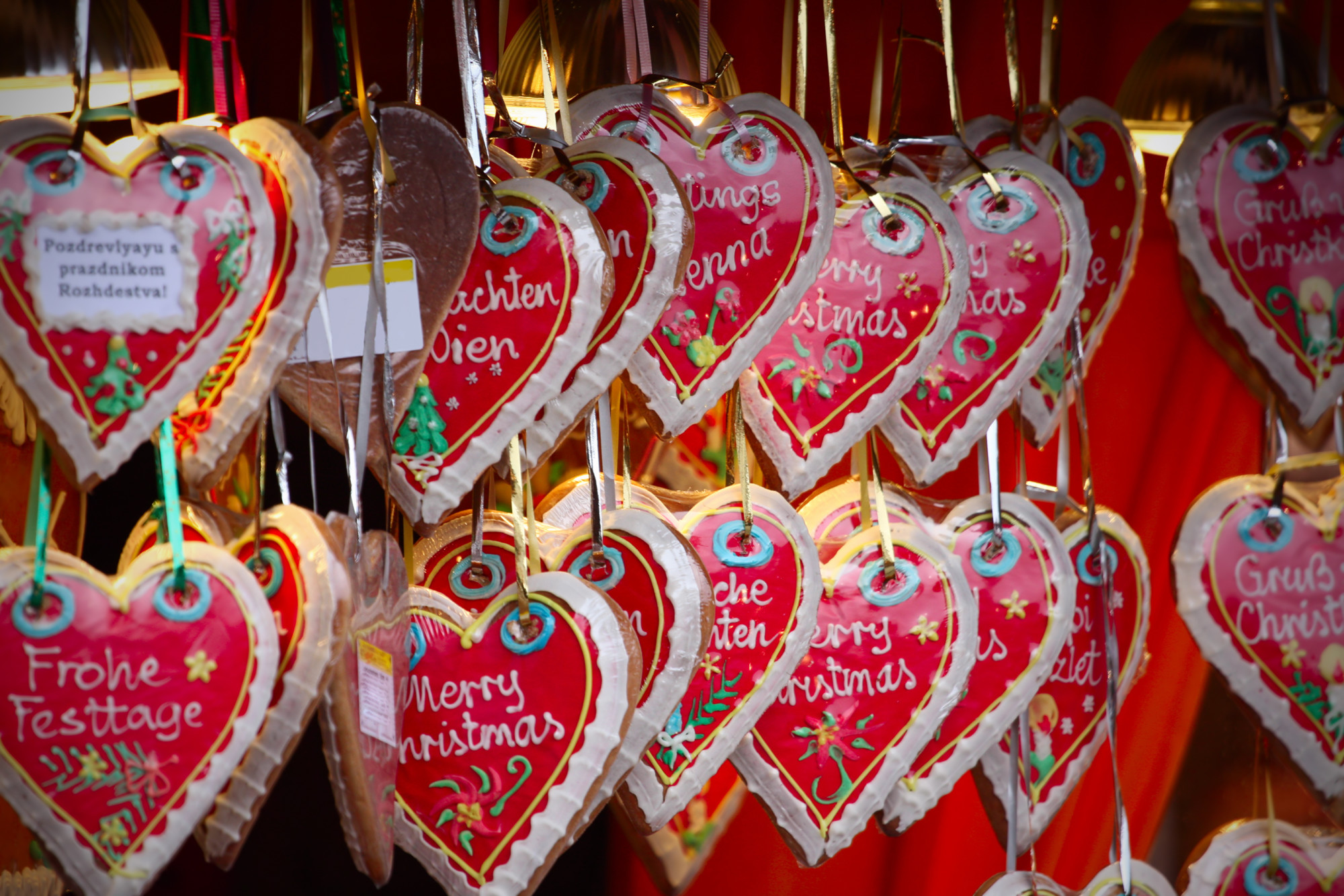 Sfeerbeelden van de kerstmarkt in wenen