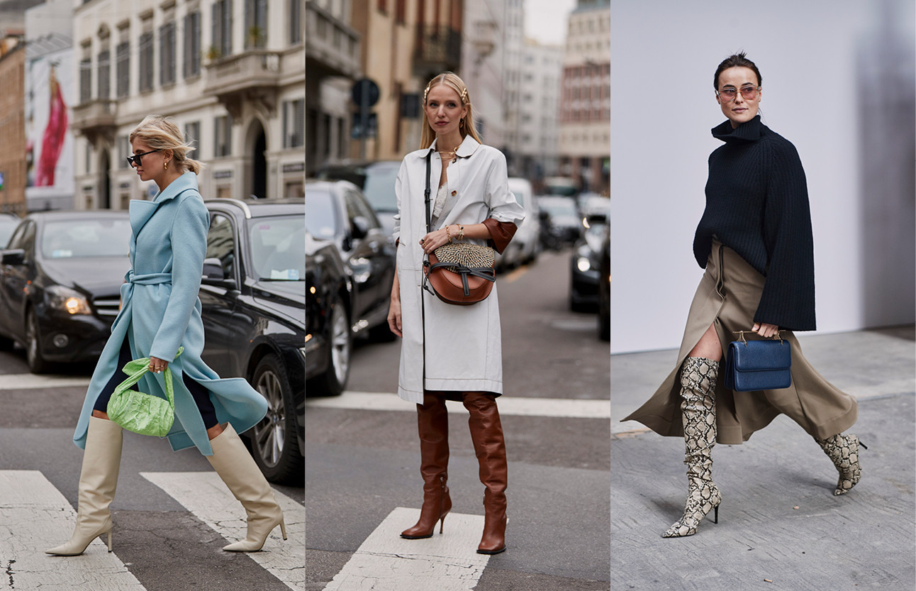 beelden van de nieuw mode trend met hoge laarzen