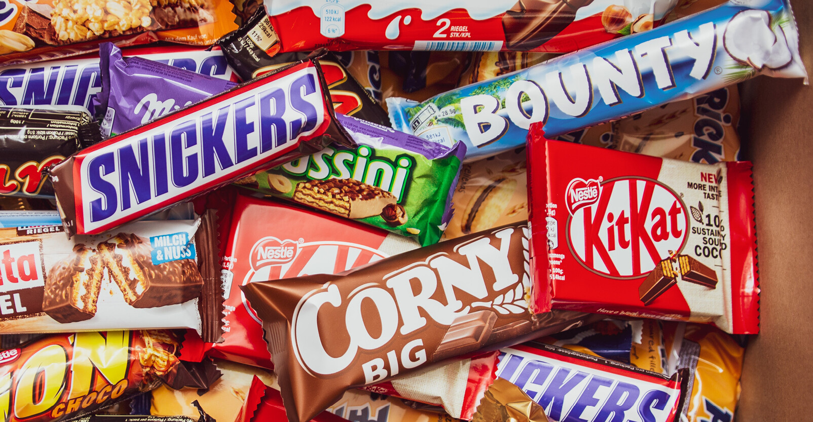 Chocolade repen, snacks kitkat snicker bounty