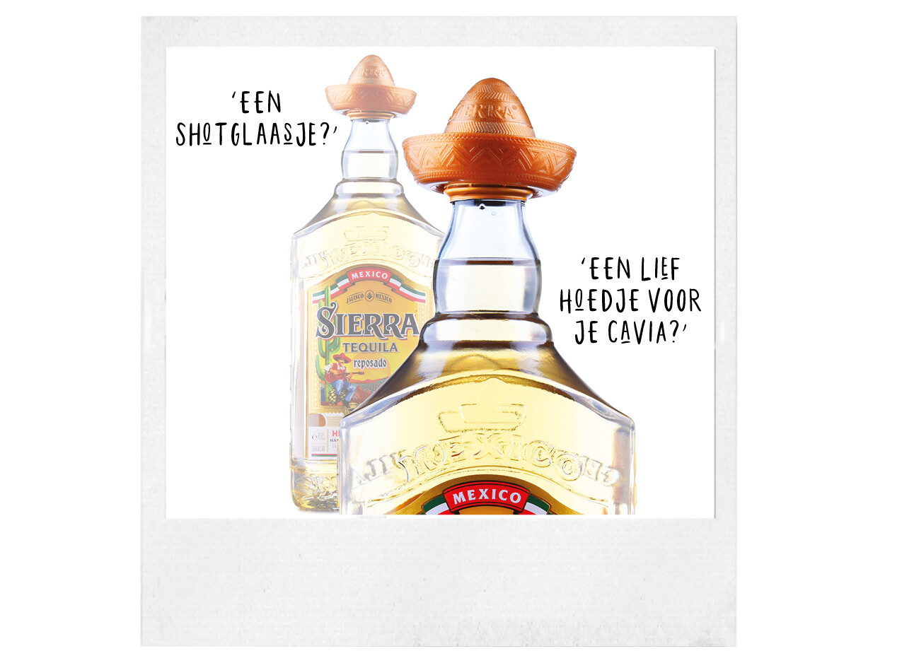 sombrero dop op tequila fles