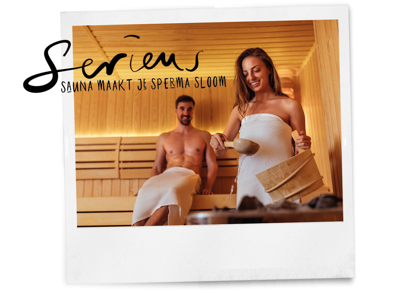 vrouw en man in de sauna