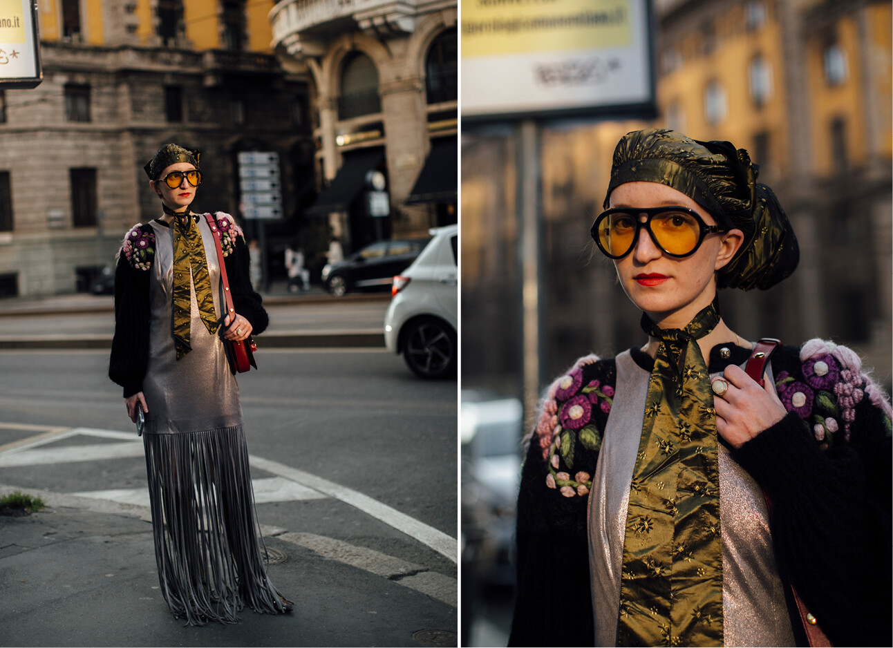 modevolk loopt met zonnebrillen over straat