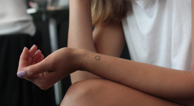 woman arm tattoo heart love inspiration