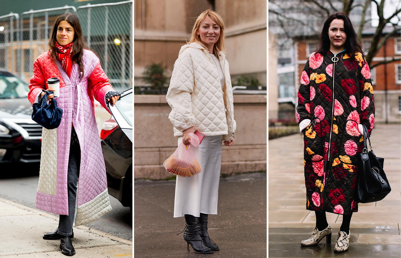 Vrouwen lopend over straat met de fashionweek