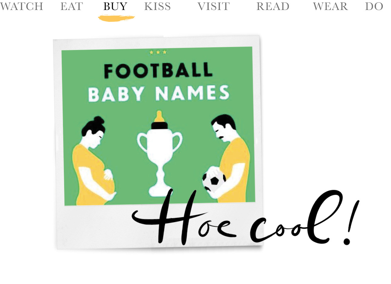 today we buy footbal baby names groene cover met gele illustraties hoe cool