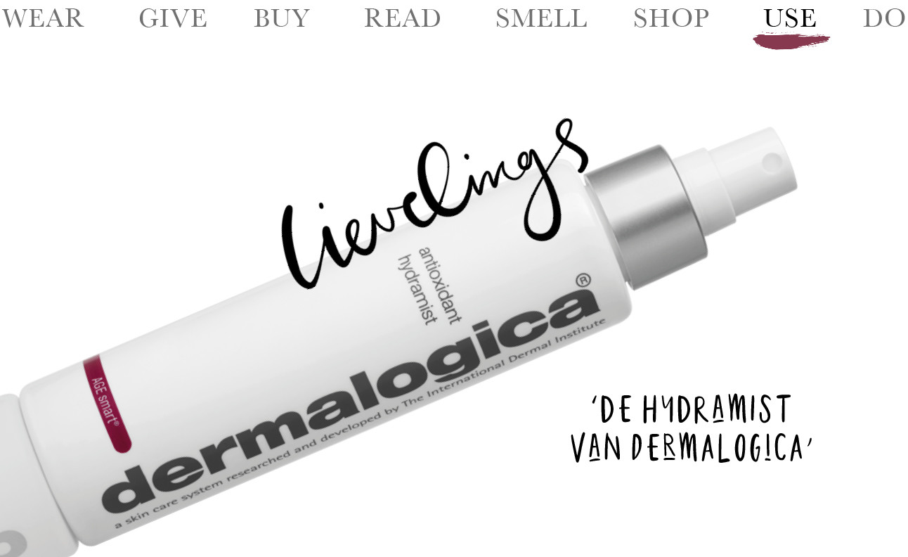 Today we use de Hydramist van Dermalogica