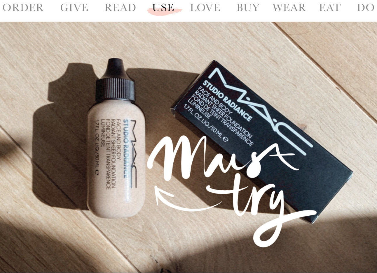 MAC cosmetics studio radiance face and body foundation