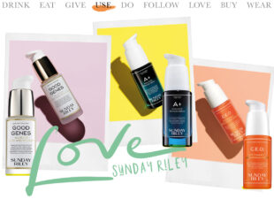 Today we use: Sunday Riley skincare collectie
