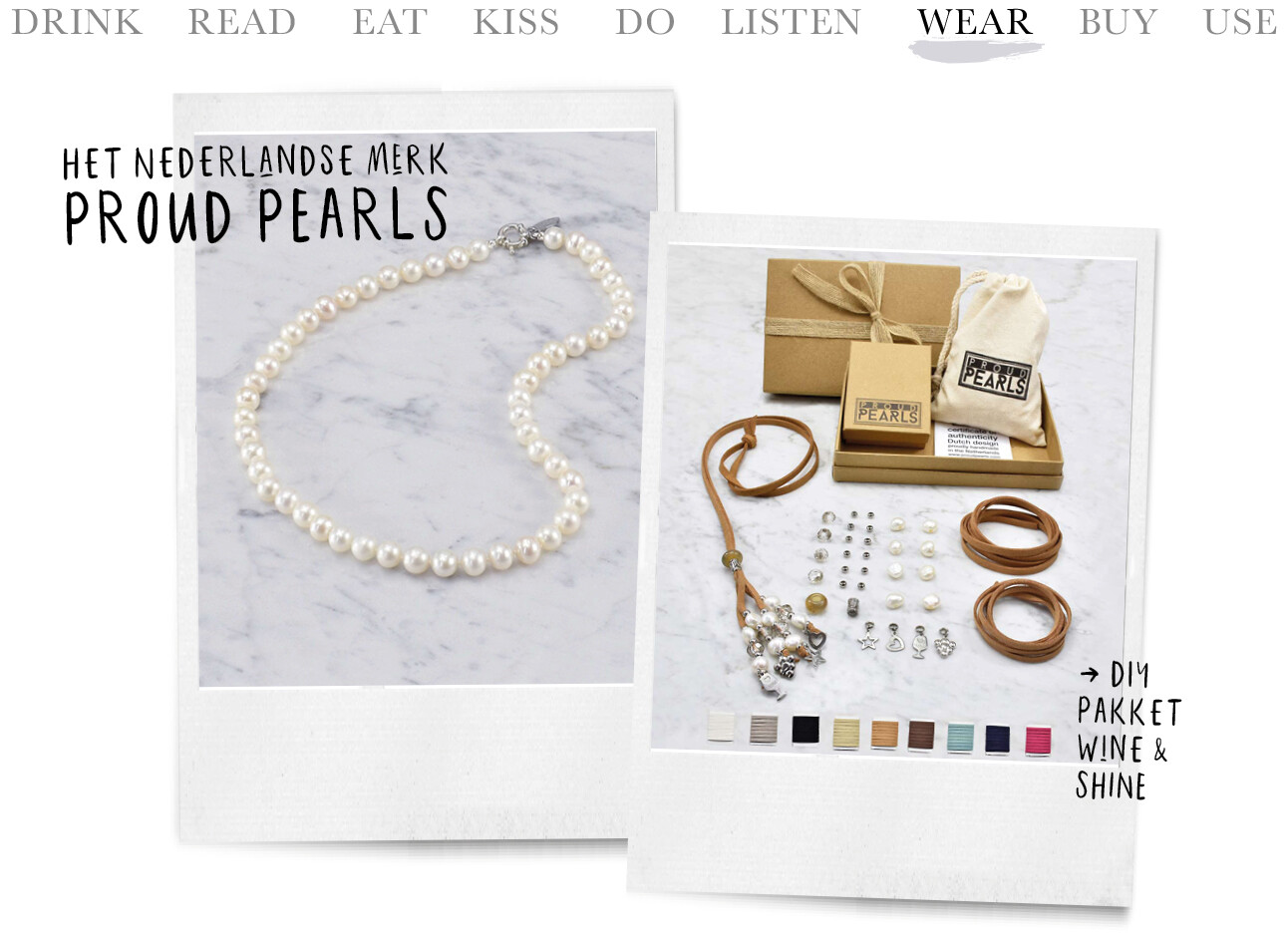 Een essential parel ketting en een dit pakket van het Nederlandse merk Proud Pearls