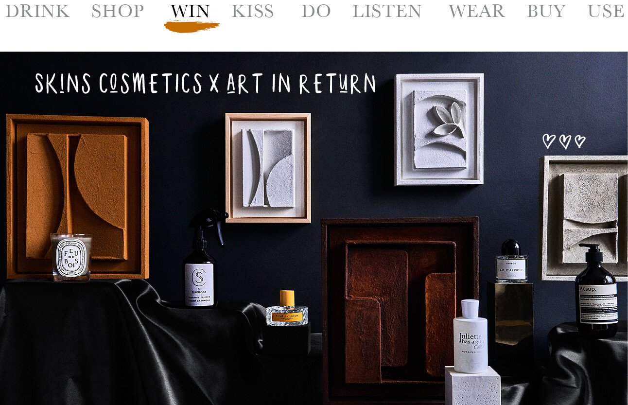 Skins cosmetics x Art in return 20 jaar