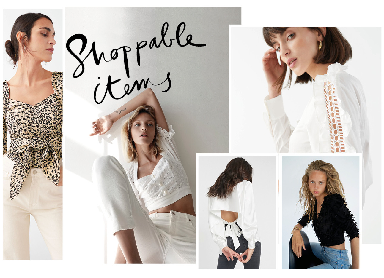 tops shopping modellen poseren met zomerse tops