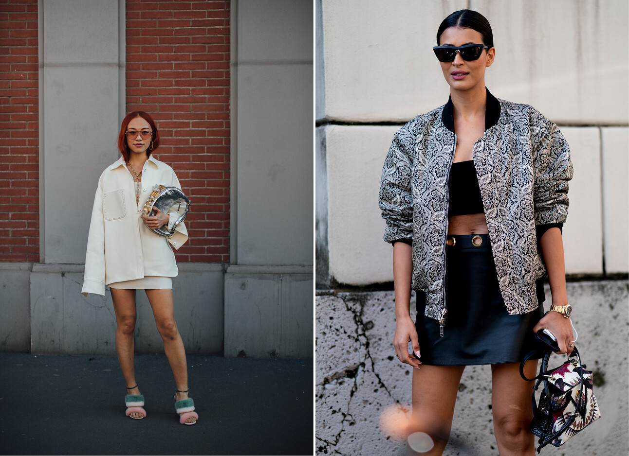 straatmodellen die inspiratie laten zien van milaan fashion week