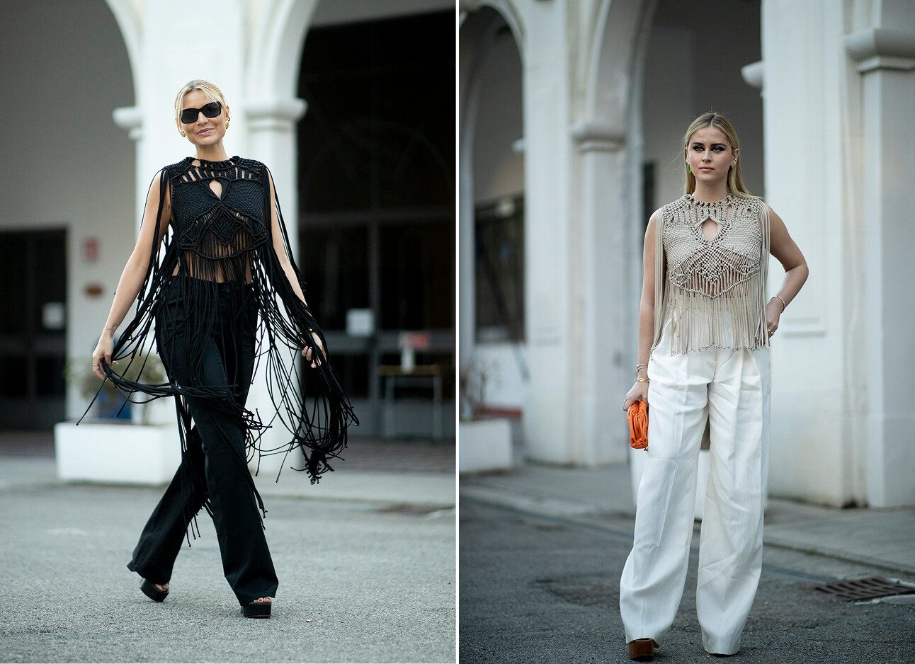 straatmodellen die inspiratie laten zien van milaan fashion week