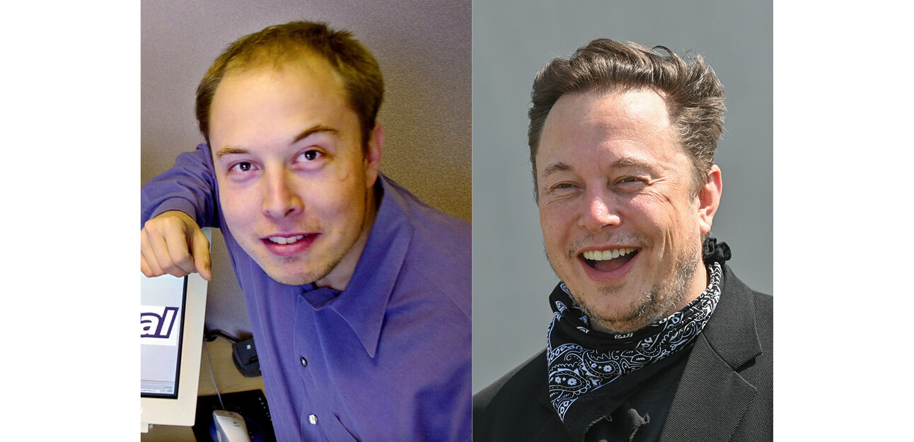 elon musk, now and then